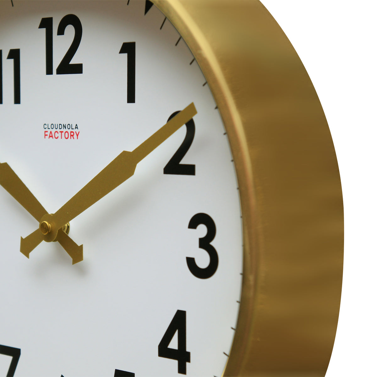 Factory Station Clock - Brushed Gold- made by Cloudnola