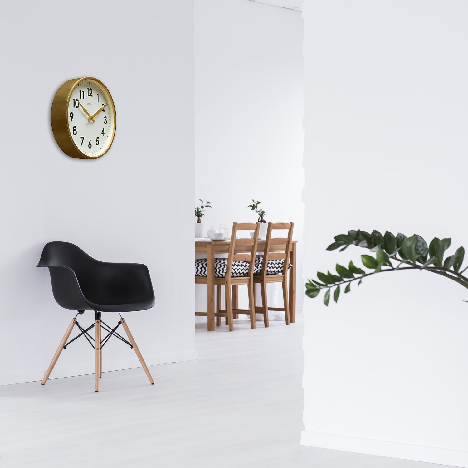 Cloudnola Factory Station Clock – Brushed Gold Finish for a