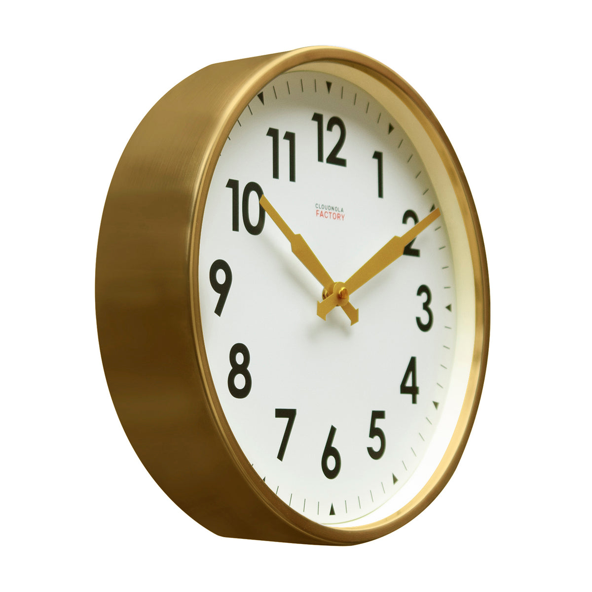 Factory Station Clock - Brushed Gold- made by Cloudnola