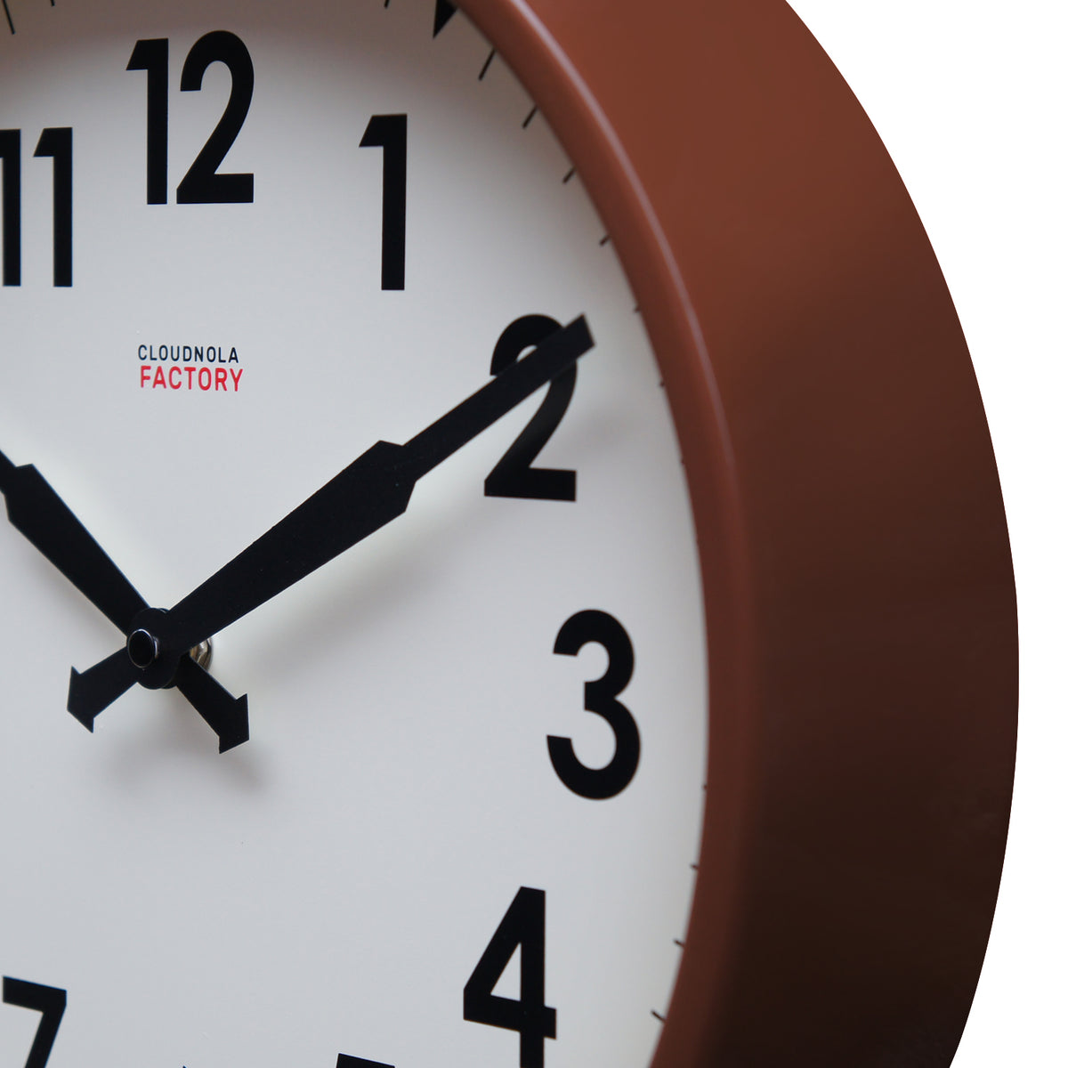Factory Station Clock - Coffee Brown-made by Cloudnola