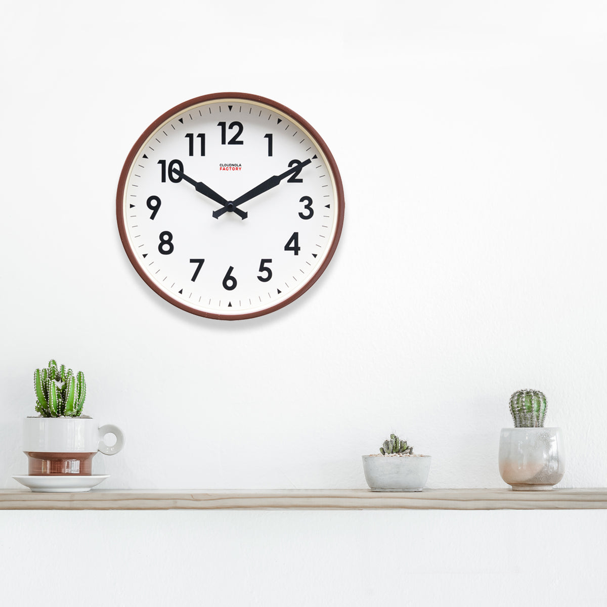 Factory Station Clock - Coffee Brown-made by Cloudnola