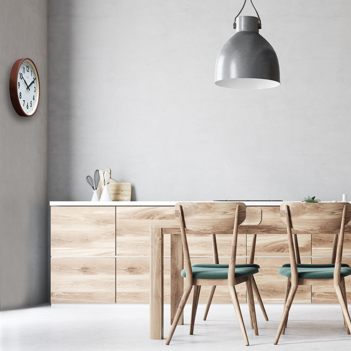Factory Station Clock - Coffee Brown-made by Cloudnola