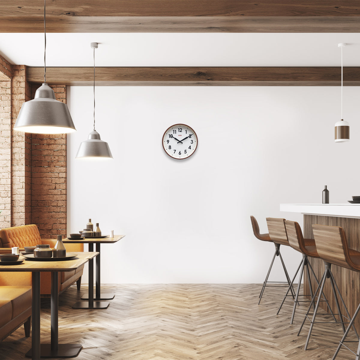 Factory Station Clock - Coffee Brown-made by Cloudnola