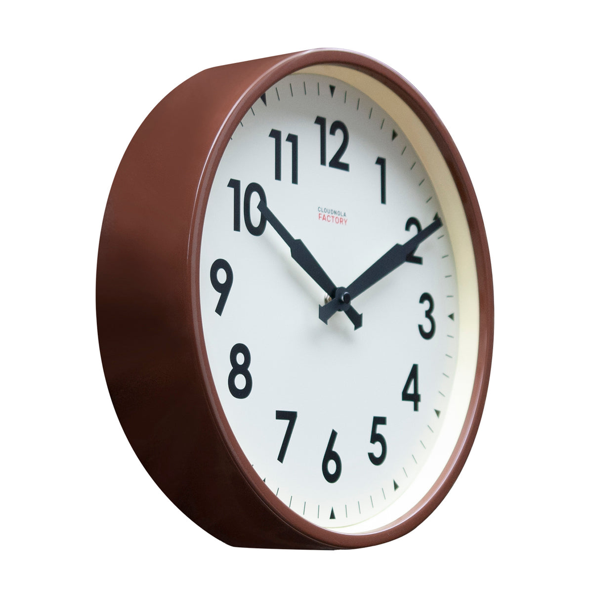 Factory Station Clock - Coffee Brown-made by Cloudnola