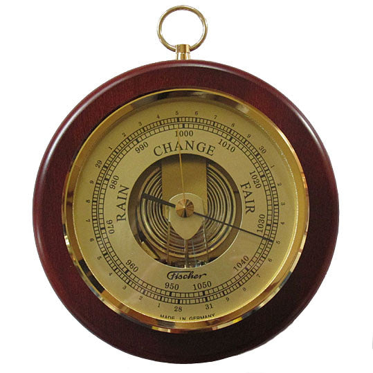 Mahogany and Chrome Wall Mounted Barometer 1436R-22