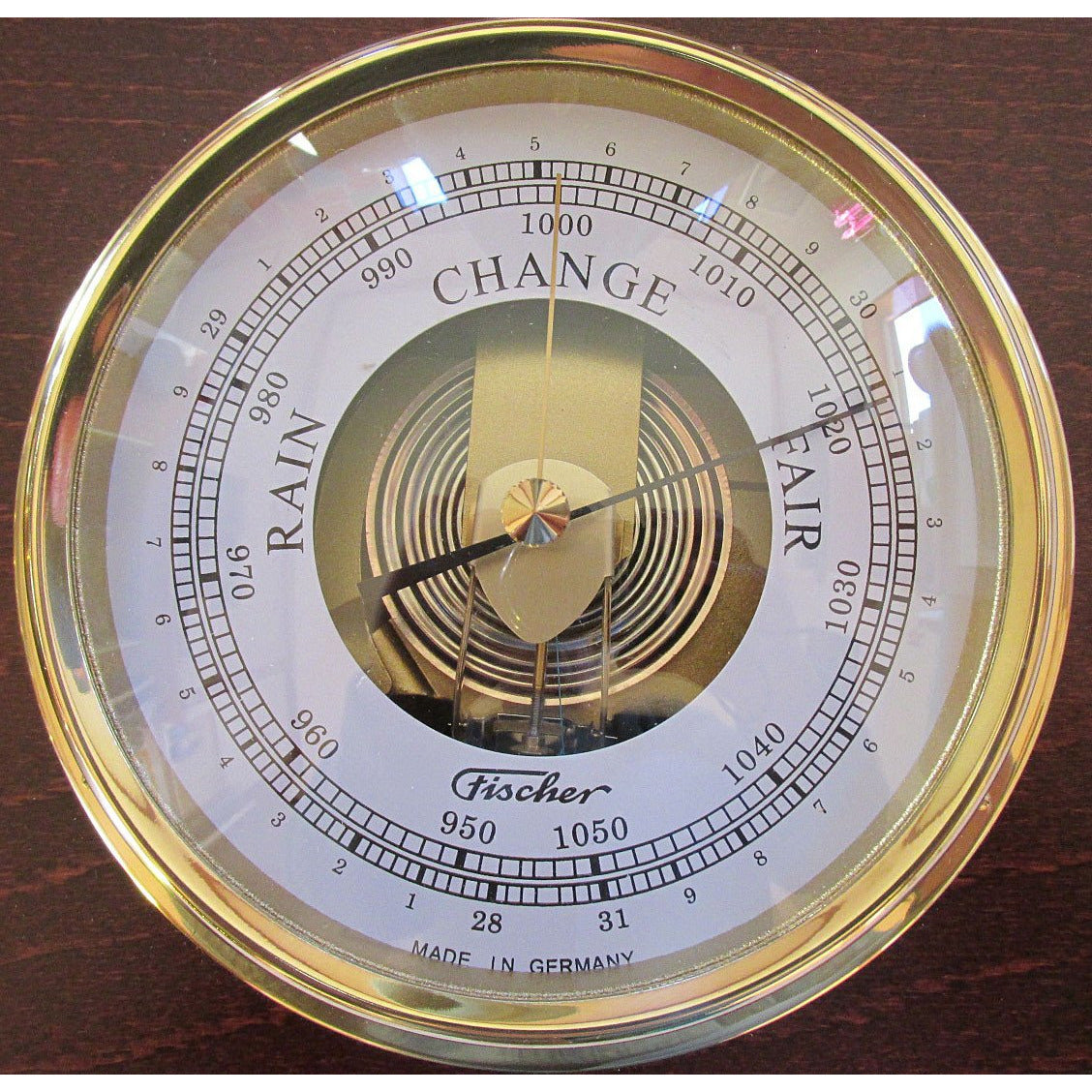 Fischer Mahogany Barometer and Tide Clock 1486GU-22 - Time & Trends