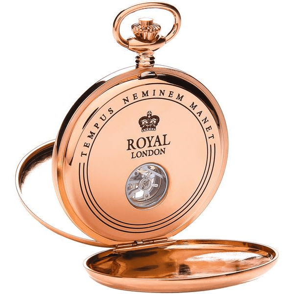 Premium Rose Gold Mechanical Pocket Watch – Traditional Craftsmanship &amp; Style