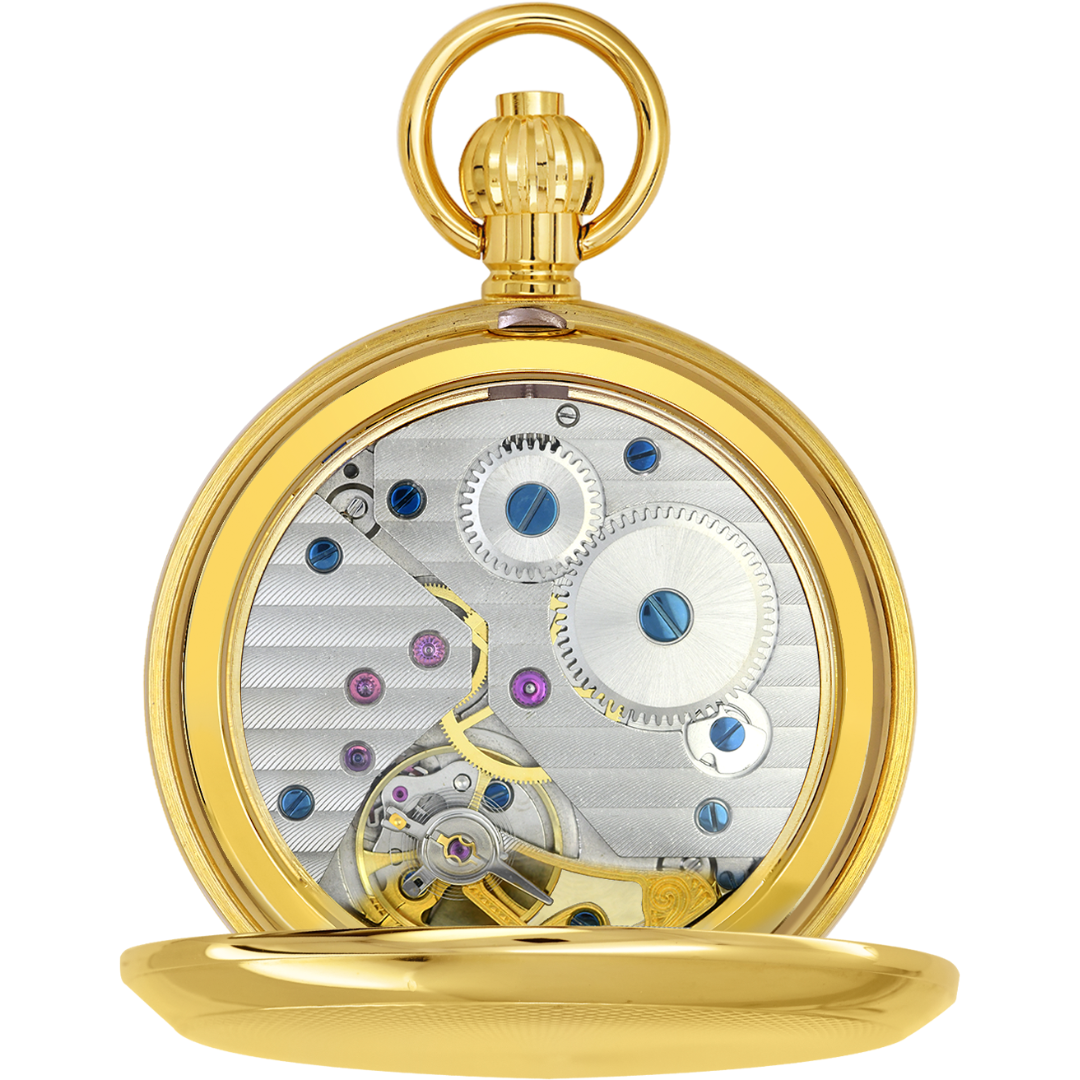 Classic Gold Mechanical Pocket Watch – Intricate Movement &amp; Timeless Design