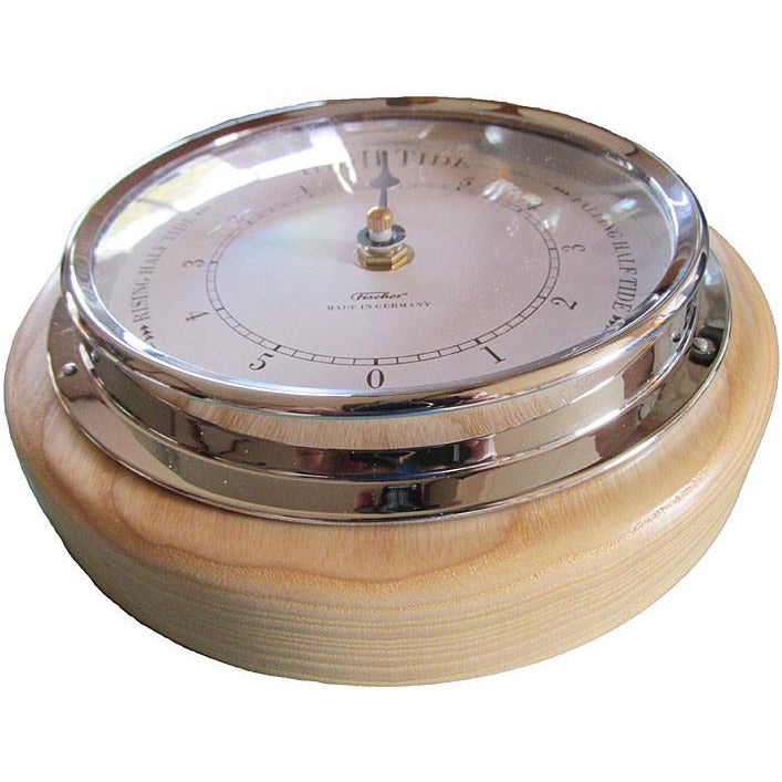 Ash &amp; Chrome Tide Only Clock – 170mm Elegant Coastal Timepiece