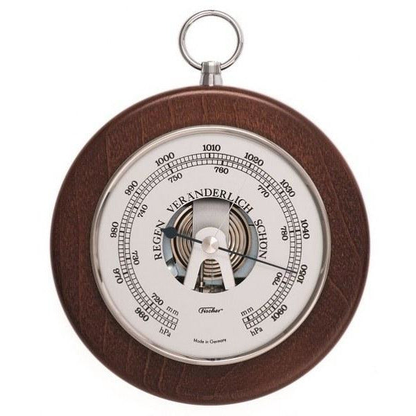 Mahogany &amp; Chrome 140mm  Barometer