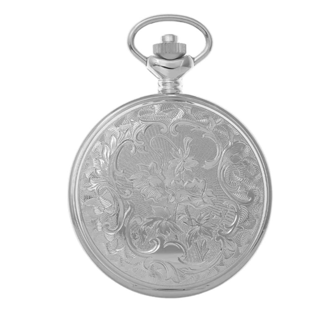 Gents Rhodium Plated Pocket Watch